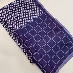 VTG Rectangular Fashion Scarf Blue-Purple White Acetate Retro Accessories